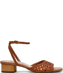 スティーブ マデン レディース シューズ ヒール サンダル アンクル Steve Madden Jessie Woven Ankle Strap Dressandals Cognacのサムネイル
