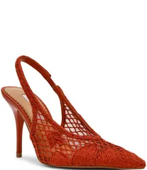 スティーブ マデン レディース シューズ ヒール Steve Madden Andromeda Crochet Slingback Pumps Terracotta テラコッタのサムネイル