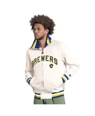 スターター メンズ アウター ジャケット・ブルゾン キャップ ロゴ Starter Mens White Milwaukee Brewers The Captain Cooperstown Logoのサムネイル