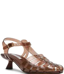 スティーブ マデン レディース シューズ ヒール サンダル Steve Madden Jelina Jelly Fisherman Kitten Heel Sandals Brown ブラウンのサムネイル