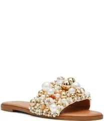 スティーブ マデン レディース シューズ パンプス サンダル Steve Madden Kliornament Embellished Slide Sandals CoralMulti コーラルのサムネイル