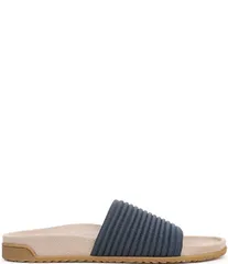 バイオニック レディース シューズ パンプス サンダル リブ ニット Vionic Evie Ribbed Knit Slide Sandals Dark Denim デニムのサムネイル