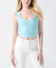 ゲス レディース トップス タンクトップ カットアウト クロップド GUESS Womens Karmen Mirage BackCutout Cropped Tank Top Celeste Bluのサムネイル