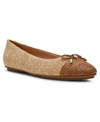 アンクライン レディース シューズ パンプス キャップ Anne Klein Womens Luci Cap Toe Ballet Flats Raffiaのサムネイル