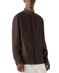 ゼニア メンズ トップス シャツ ZEGNA Oasi Linovershirt Dark Brown ブラウンのサムネイル
