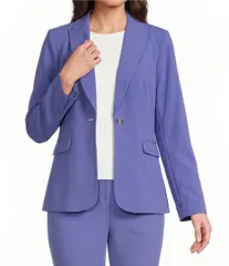 カルバンクライン レディース アウター コート ブレザー Calvin Klein Coordinating Lux Tropical Notch Lapelong Sleeve Button Froのサムネイル