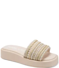 カール ラガーフェルド レディース シューズ パンプス プラットフォーム サンダル KARLAGERFELD PARIS Ortley Platform Slide Sandals Naturalのサムネイル