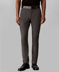 カルバンクライン メンズ ボトムス カジュアルパンツ コットン Calvin Klein Menslim Stretch Cotton Pants Dark Gray グレーのサムネイル