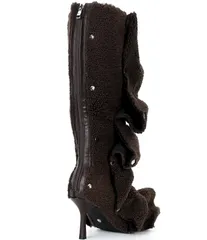 アザレア ワン レディース シューズ ブーツ・レインブーツ トール Azalea Wang Fabian Fuzzy Adjustable Snap Tall Boots Dark Brown ブラウのサムネイル