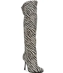 スティーブ マデン レディース シューズ ブーツ・レインブーツ Steve Madden Alluring Zebra Over The Knee Boots Zebra アニマルのサムネイル