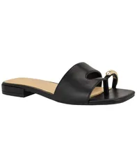 ゲス レディース シューズ サンダル GUESS Womens Tablita Ornamented Toe Loop Flat Sandal Black ブラックのサムネイル