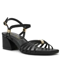 アンクライン レディース シューズ サンダル ヒール Anne Klein Womens Mikayla Block Heel Strappy Dressandals Black ブラックのサムネイル