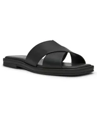 アンクライン レディース シューズ サンダル Anne Klein Womens Khloe Crossband Slide Flat Sandals Black ブラックのサムネイル