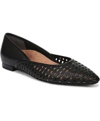 バイオニック レディース シューズ パンプス Vionic Womens Gracia Woven Ballet Flats Black leather ブラックのサムネイル