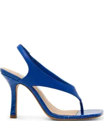 スティーブ マデン レディース シューズ ヒール サンダル レザー Steve Madden Improv Leather Thong Square Toe Croco Slingback Dressのサムネイル