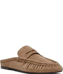 スティーブ マデン レディース シューズ パンプスエード ローファー Steve Madden Rafe Suede Penny Loafer Mules Taupe トープのサムネイル