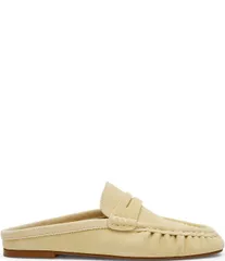 スティーブ マデン レディース シューズ パンプスエード ローファー Steve Madden Rafe Suede Penny Loafer Mules Butter Yellow イエローのサムネイル