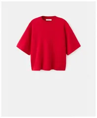 マンゴ レディース アウター ニット・セーター MANGO Womens Oversize Short Sleeve Sweate red レッドのサムネイル