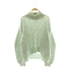 スリードッツ three dots Melange big sleeve topニット セーター プルオーバー モックネック S 緑 青アイボリー /CX ■OSのサムネイル