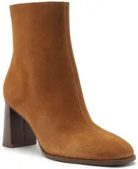 アレッツォ レディース シューズ ブーツ・レインブーツ ヒール Arezzo Womens Regina Wood Block Heel Booties Warm Caramelのサムネイル