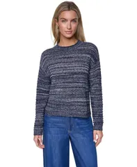ナウティカ レディース アウター ニット・セーター クルーネック コットン Nautica Womens CottonBlend Crewneck Sweater Night SkyWhite ホワイのサムネイル