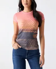 ゲス レディース トップス シャツ クルーネック 半袖 GUESS WomenshortSleeve Crew Neck TShirt Peach Coral Multi ピーチのサムネイル