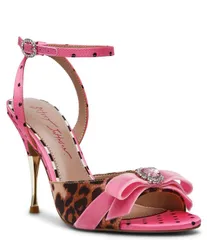 ベッツィジョンソン レディース シューズ パンプス サンダル アンクル Betsey Johnson Quincyy Bow Detail Ankle Strap Dressandals Leoparのサムネイル