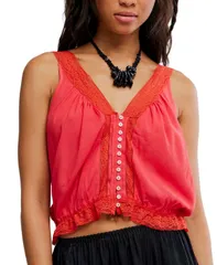 フリーピープル レディース トップス タンクトップ Free People Womens Viscose Celeste Tank Top Sour Sweetのサムネイル