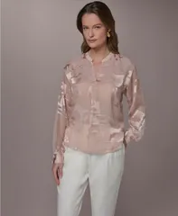 ダナ キャラン ニューヨーク レディース トップス シャツ Vネック 長袖 Donna Karanew York Womensplit VNeck LongSleeve Top Snow Petalのサムネイル