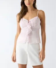 ゲス レディース トップス シャツ ノースリーブ GUESS Womensleevelessaisha Babydoll Top LOW KEY PINK ピンクのサムネイル