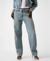 ゲス レディース ボトムス デニムパンツ ジーンズ GUESS Womens Relaxed Barrel HighRiseJeans COVAのサムネイル