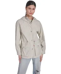 リーバイス レディース アウター ジャケット・ブルゾン Levis Womens CinchWaist Hooded Rain Anorak Jacket Oatmeal オートミールのサムネイル
