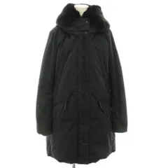 ウールリッチウーレンミルズ WOOLRICH WOOLEN MILLS コクーンパーカー ダウンジャケット アウター フード ラビットファー S 黒 ブラック WWCPS2869 /YTのサムネイル