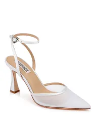バッジェリーミシュカ レディース シューズ パンプス Badgley Mischka Womens Yordan Pointed Pumps White Satin ホワイトのサムネイル