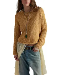 フリーピープル レディース アウター ニット・セーター クロップド Free People Opal Cropped Sweater Sweet Potatoのサムネイル