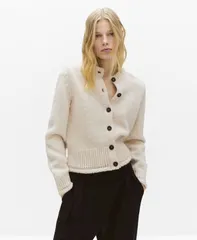 マンゴ レディース アウター ニット・セーター カーディガン MANGO Womens Knitted Button Cardigan Ecru エクリュのサムネイル