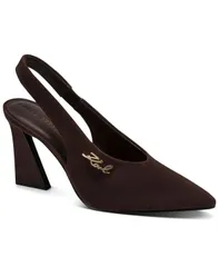 カール ラガーフェルド レディース シューズ パンプス KARLAGERFELD PARIS Womens Lauryn Slingback Pumps Canyon Brown Suede ブラウンのサムネイル