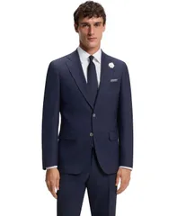 ヒューゴボス メンズ アウター ジャケット・ブルゾン ブレザー Hugo Boss by Mens Melange Stretch SlimFit Blazer Dark Blue ブルーのサムネイル
