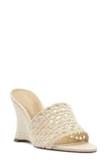 アレッツォ レディース シューズ ヒール サンダル Arezzo Mary Wedge Slide Sandal Women WHITE ホワイトのサムネイル