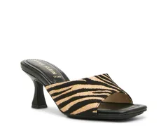 アンクライン レディース シューズ サンダル Anne KleinJerilyn Sandal BeigeBlack Zebra Print Raffia ブラックのサムネイル