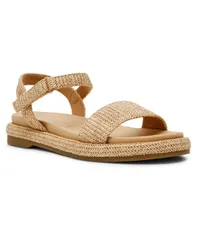 アンクライン レディース シューズ サンダル Anne Klein Womens Elani Footbed Flat Sandals Natural Raffiaのサムネイル