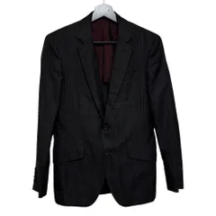 メンズビギ MEN'S BIGI ピンストライプ テーラードジャケット M 黒 ブラック /MZ ■GY99のサムネイル