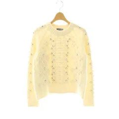 ラグ&ボーン RAG&BONE ニット セーター 長袖 ウール アルパカ リネン混 ケーブル編み フェイクパール XS オフホワイト /DOのサムネイル