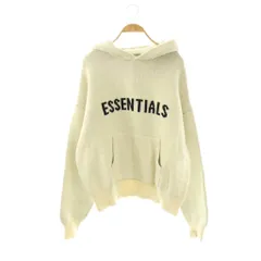 フィアオブゴッド Fear of God エッセンシャルズ ESSENTIALS ロゴニットパーカー セーター 長袖 S アイボリー ブラック /DO ■OSのサムネイル