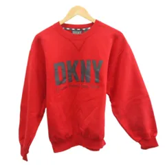 ダナキャランニューヨーク DKNY トレーナー スウェット M 赤 レッド ロゴプリント クルーネック 長袖 裏起毛 /PP ■ECB002のサムネイル
