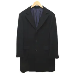 エルメネジルドゼニア Ermenegildo Zegna 美品 カシミヤコート チェスターコート ロング丈 シングル ロゴ裏地 カシミヤ100% 黒 ブラック 紫 パープルのサムネイル