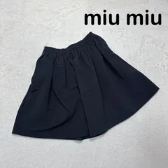 miu miu ミュウミュウ 2016年 ギャザー フレア ミニスカート XS 黒のサムネイル