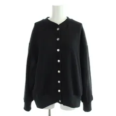 スリードッツ three dots boa jersey cardigan カーディガン 裏起毛 S 黒 ブラック 無地 ノーカラー 長袖 BK7001Y /APのサムネイル