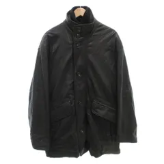 レノマ renoma ラムレザージャケット スタンドカラー 中綿 羊革 ジャージ切替 裏地キルティング L 黒 ブラック /GV ■GY61のサムネイル