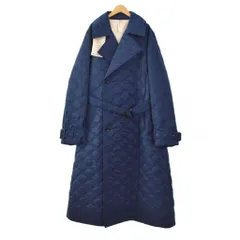 シンヤコズカ SHINYA KOZUKA 24AW TRENCH WITH KAPOK KNOT キルティング トレンチコート ロング M 紺 ネイビー 2402SK11 ☆AA★のサムネイル